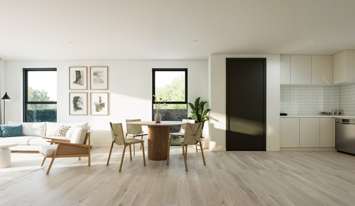 Unit 1 Living Dining Kitchen