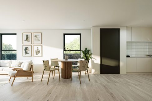 Unit 1 Living Dining Kitchen